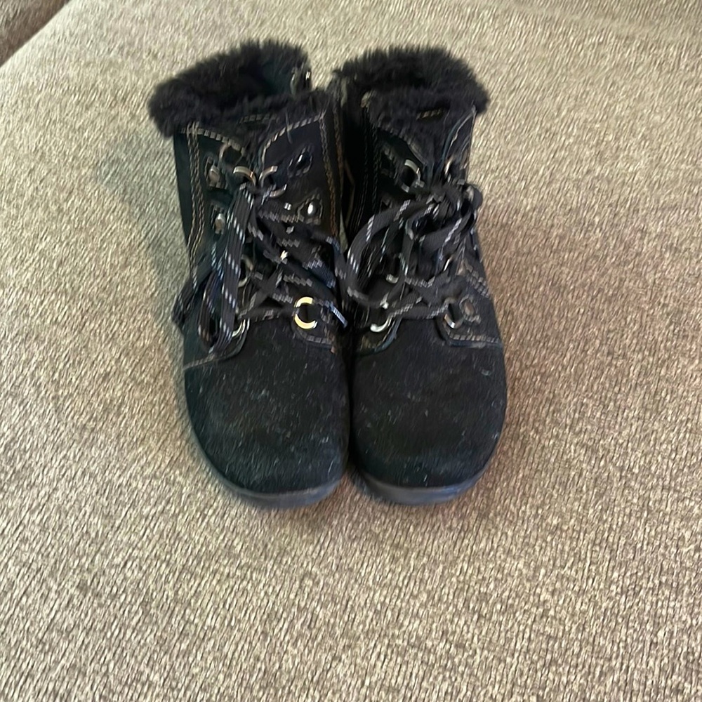 Black zip up boots